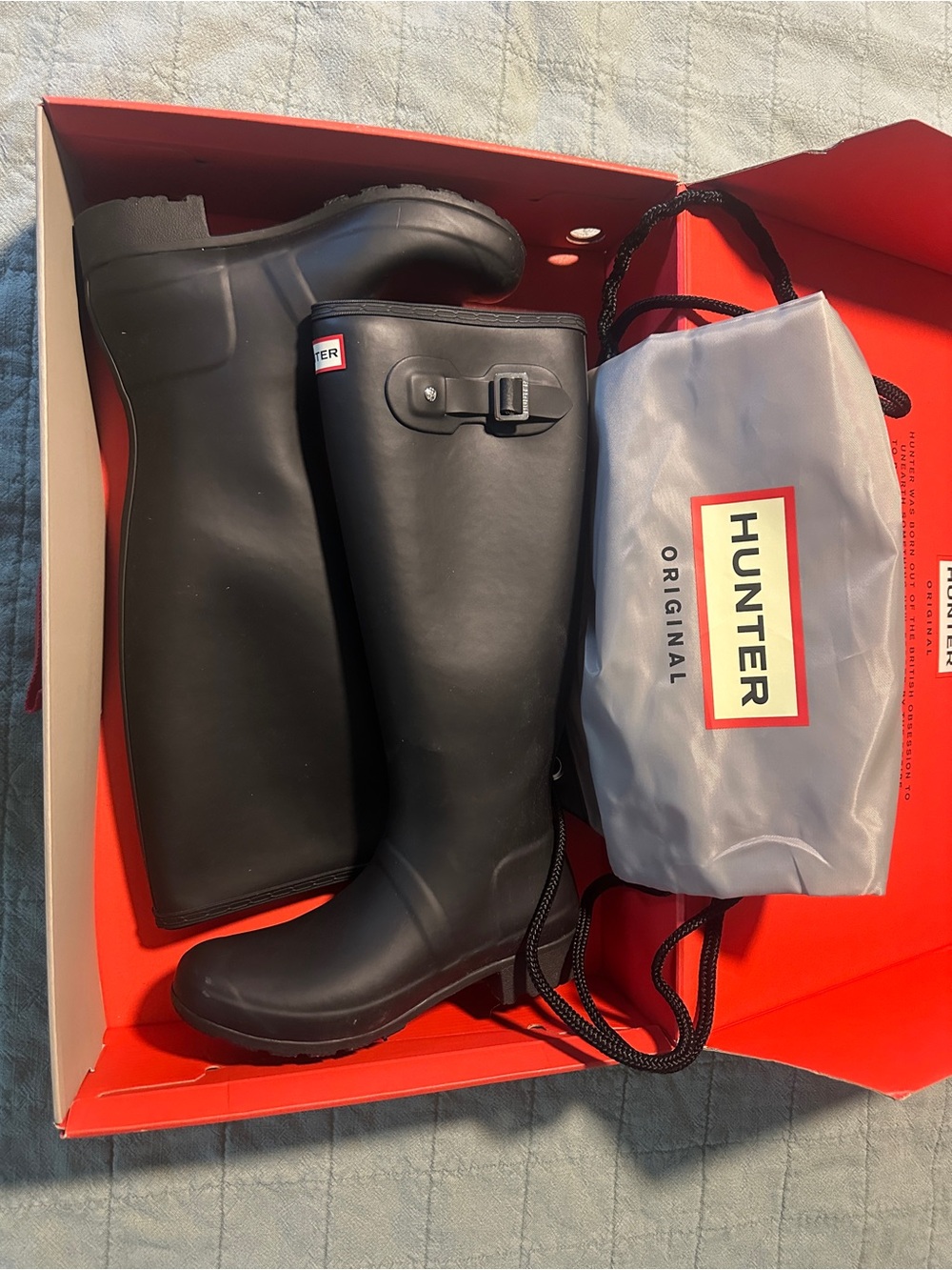 Hunter Black and White Labeled Rain Boot Insole